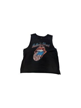 the Rolling Stones Black Logo Tee with White Print
